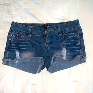 1955 VINTAGE Distressed Short Jean Shorts (1) (fits like a 5)